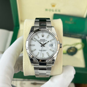 Đồng Hồ Rolex DateJust 126334 Mặt Số Màu Trắng Dây Oyster Replica 41mm (7)