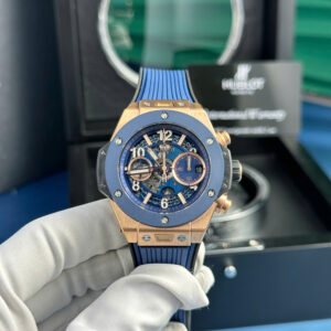 Hublot Big Bang Unico King Gold Ceramic Blue Rubber Strap BBF Factory 42mm (5)