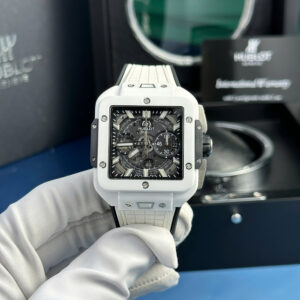 Hublot Square Bang White Ceramic Best Replica Watch BBF 42mm (1)