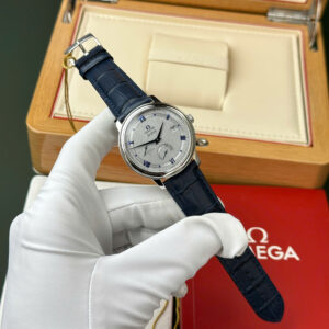 Omega De Ville Prestige Blue Leather Strap Replica Watches (3)