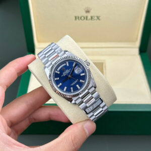 Rolex Day-Date 128236 Blue Diamonds Dial Replica Watch QF Factory 36mm (4)