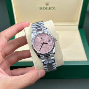 Rolex Day-Date 128236 Pink Diamonds Dial Replica Watch QF Factory 36mm (1)