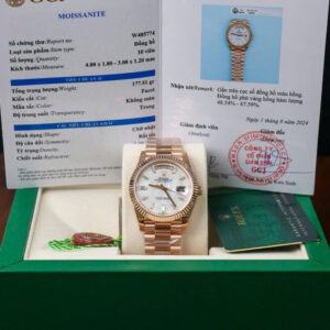 Rolex Day-Date Mother Of Pearl Moissanite Dial 18K Gold Wrapped 177 Grams 40mm (7)