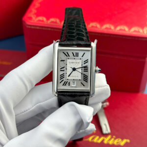 Cartier Tank Must Extra-Large Model Replica Watch Black Leather Strap 31x41mm (1)