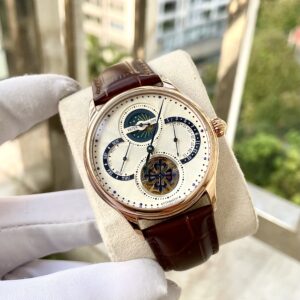 Đồng Hồ Patek Philipe Geneve Moonphase Nam Dây Da Nâu Máy Nhật Giá Rẻ 40mm