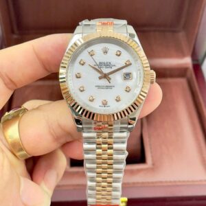 Đồng Hồ Rolex DateJust Demi Nam Mặt Xà Cừ Máy Nhật Giá Rẻ Fake 41mm