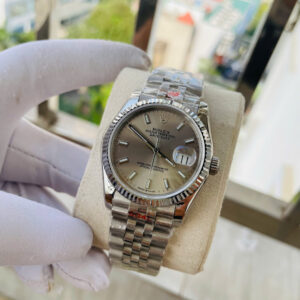 Đồng Hồ Rolex DateJust Nam Mặt Xám Cọc Dạ Quang Máy Nhật Giá Rẻ Fake 41mm