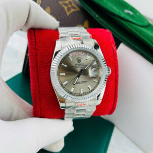 Đồng Hồ Rolex DayDate Nam Automatic Xám Gray Máy Nhật Giá Rẻ Fake 40mm