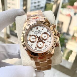 Đồng Hồ Rolex Daytona Automatic Nam Vàng Hồng Dây Kim Loại Máy Nhật Fake 40mm