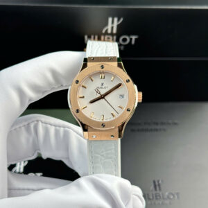 Hublot Classic Fusion King Gold White Dial Women's Replica Watch 33mm (1)