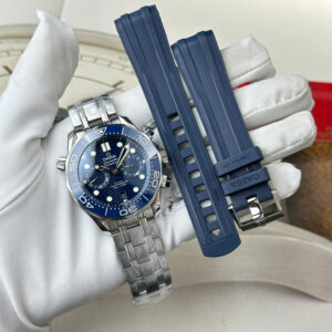 Omega Seamaster Diver 300M Chronograph Blue Dial Replica Watch N1 44mm (1)