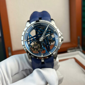 Roger Dubuis Excalibur Tourbillon Blue Color Best Replica Watch BBR 42mm (12)