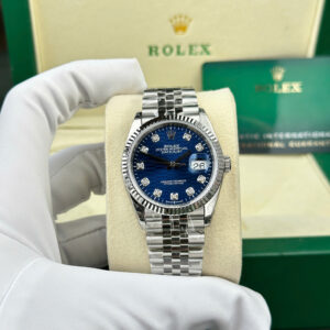 Rolex Datejust 126234-0057 Blue Fluted Dial Diamonds Indexes VS Factory 36mm (8)