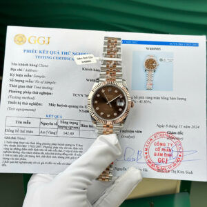 Rolex Datejust 126331 Gold Wrapped Chocolate Diamonds Dial GM V5 41mm (11)