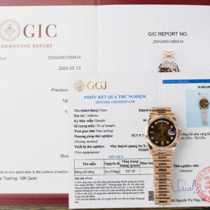 Rolex Day-Date 128235-0037 18K Gold Wrapped Chocolate Dial GM Factory 36mm (8)