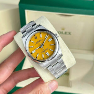 Rolex Oyster Perpetual 124300 Yellow Dial Replica Watch Clean Factory 41mm (14)