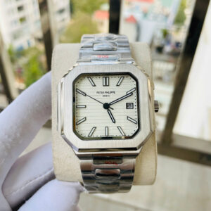 Đồng hồ Patek Philippe Cubitus Nam Mặt Trắng Máy Cơ Nhật Giá Rẻ 45mm